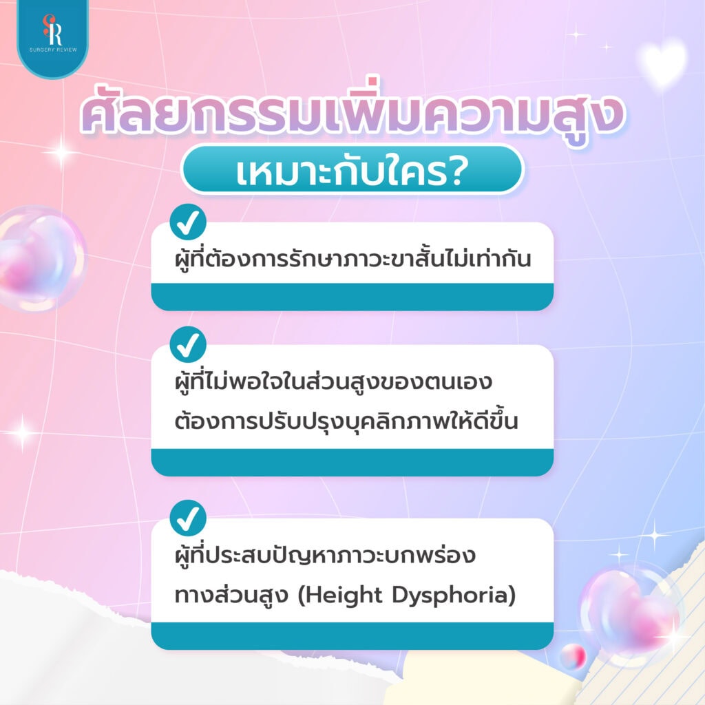 ศัลยกรรมเพิ่มความสูงเหมาะกับใคร