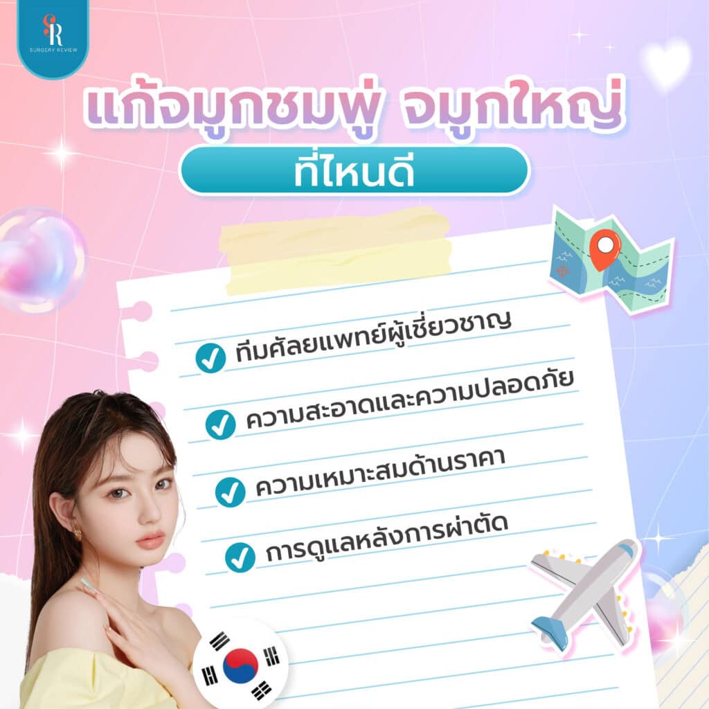 แก้จมูกชมพู่ จมูกใหญ่ ที่ไหนดี