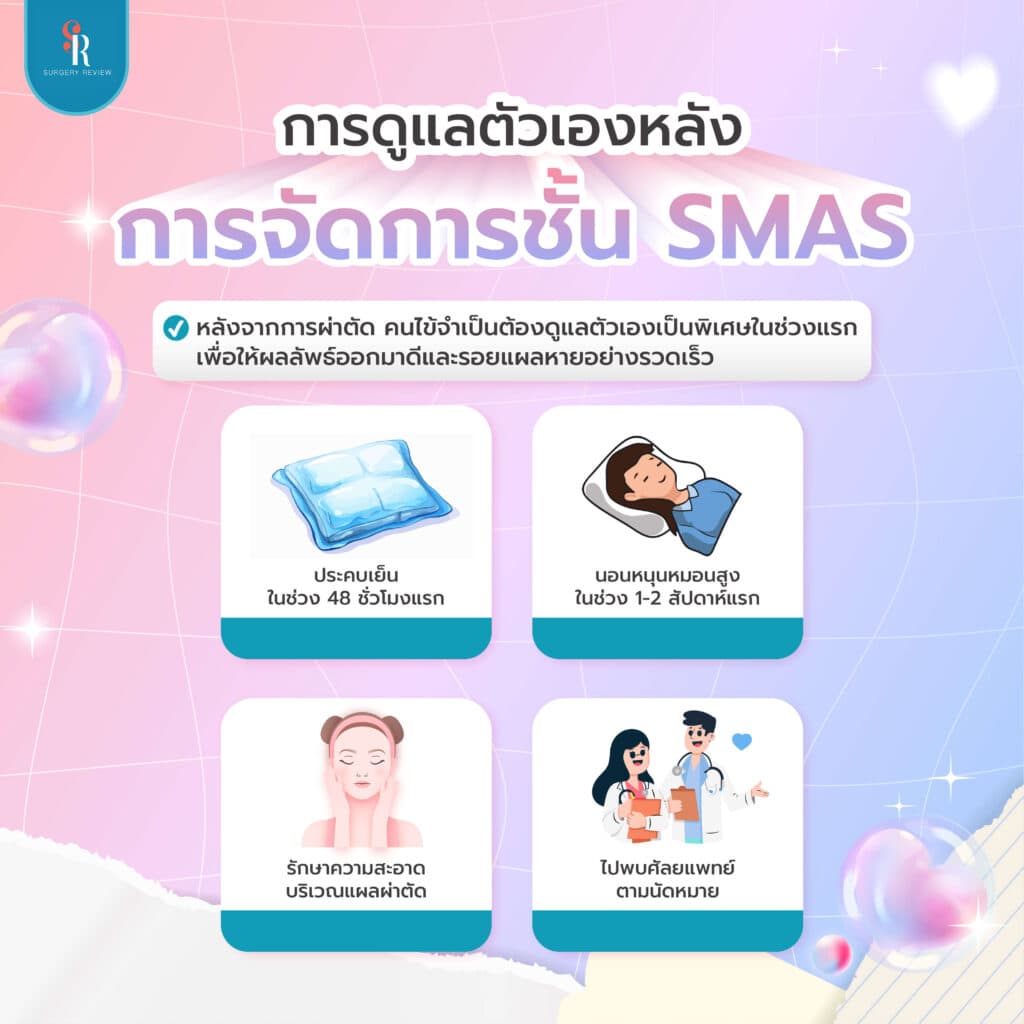 การดูแลตัวเองหลังดึงหน้าชั้น smas